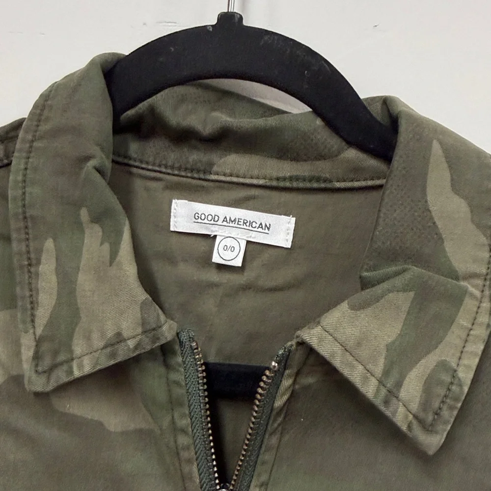 NWT Good American Camo Print Military Jacket new